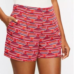 LOFT Pleated Pull On Ikat Shorts